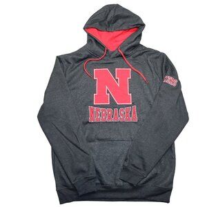 University of Nebraska Cornhuskers Colosseum Mens Size Large Grey Fleece Hoodie